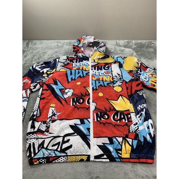 Kings Only Mens Large Red & Blue Windbreaker Jacket No Cap Salvage - Picture 11 of 12